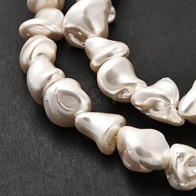 Electroplated Shell Pearl Beads Strands BSHE-C009-01C-1