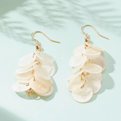 Natural Capiz Shell Cluster Earrings EJEW-JE04472-1