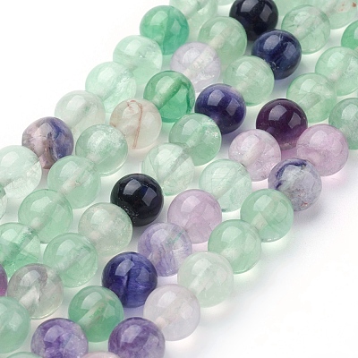 Natural Fluorite Beads Strands G-E112-4mm-18-1
