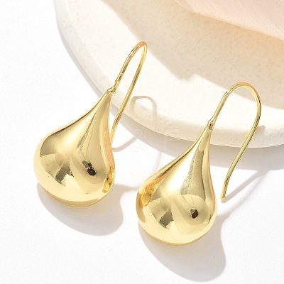 Teardrop Brass Dangle Earrings EJEW-B132-07G-1