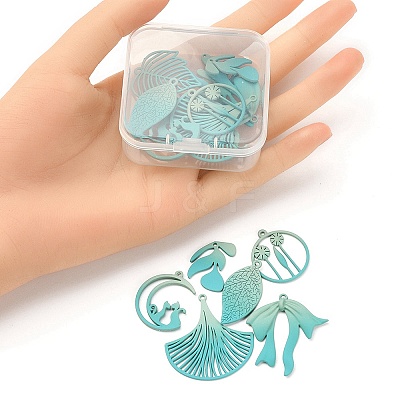 1 Set Spray Painted Alloy Charms FIND-YW0003-11D-1
