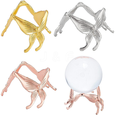 3Pcs 3 Colors Butterfly Crystal Ball Display Stand Alloy Metal Base ODIS-BC0001-11-1