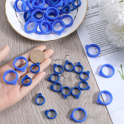 60Pcs 2 Style Silicone Pendant SIL-GF0001-43F-1
