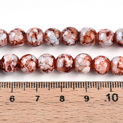 Baking Paint Glass Beads Strands DGLA-N003-8mm-A03-1
