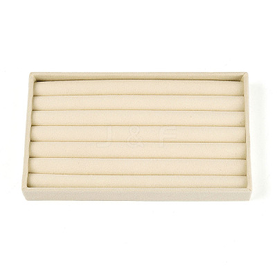 6-Slot Rectangle Velvet Wedding Ring Storage Display Trays AJEW-WH0471-129B-01-1
