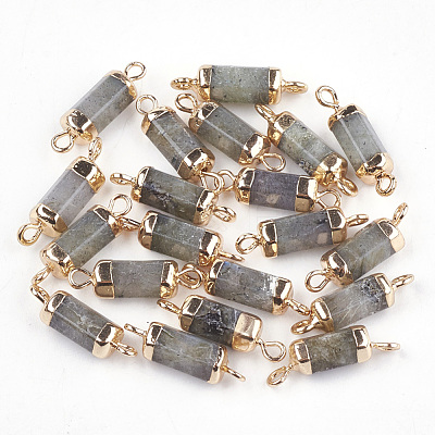 Electroplate Natural Labradorite Links connectors G-S344-01E-1