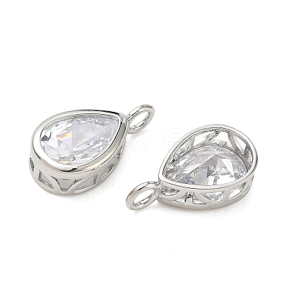 Brass Pave Clear Cubic Zirconia Pendants CU-CBA42CA-04D-P-1
