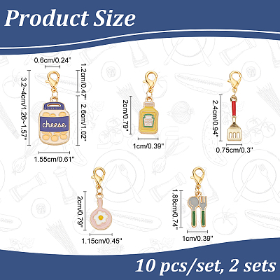 Tableware Theme Pendant Stitch Markers HJEW-AB00373-1