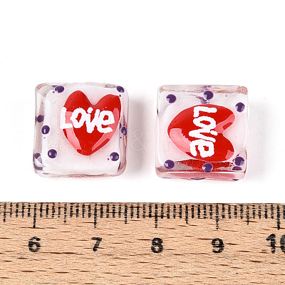 Handmade Spray Painted Lampwork Beads LAMP-N035-02H-1
