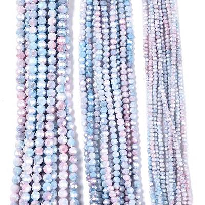 Anti-Tarnish Electroplate Glass Beads Strands EGLA-ZX010-4mm-07-1