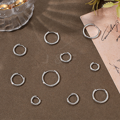 5 Pair 5 Styles Brass Hoop Earrings EJEW-BBC0001-90-1
