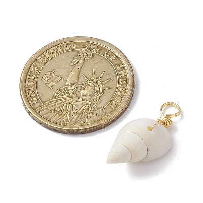 Spiral Shell Pendants PALLOY-JF02492-01-1