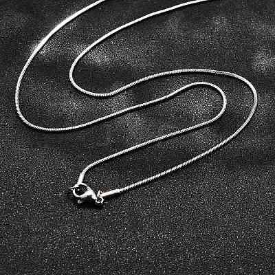 Non-Tarnish 304 Stainless Steel Square Snake Chain Necklaces X-NJEW-L173-005-P-1