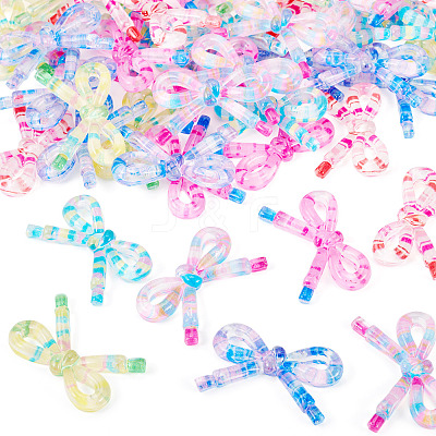60Pcs 6 Colors Acrylic Bowknot Cabochons MACR-TA0002-89-1
