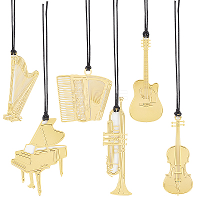 12Pcs 6 Styles Brass Bookmarks with Tassel OFST-CP0001-04-1