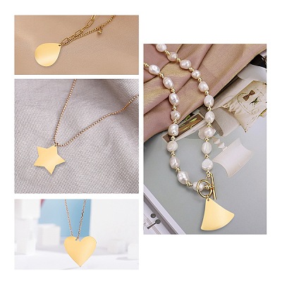 304 Stainless Steel Pendants STAS-UN0016-19G-1