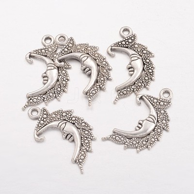 Moon Tibetan Style Alloy Pendants X-AC384-1