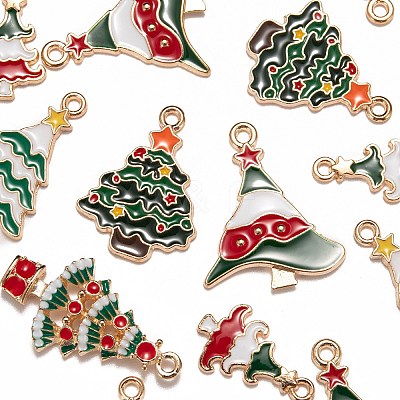 50Pcs 5 Style Alloy Enamel Pendants ENAM-LS0001-46-RS-1
