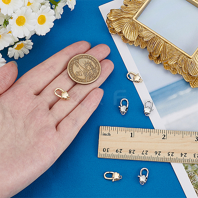 6Pcs 2 Colors Brass Lobster Claw Clasps KK-FG0001-29-1