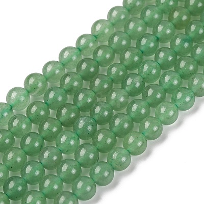 Natural Green Aventurine Round Bead Strands G-P070-37-6mm-1