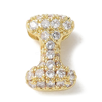 Brass Micro Pave Cubic Zirconia Beads KK-P290-61G-I-1