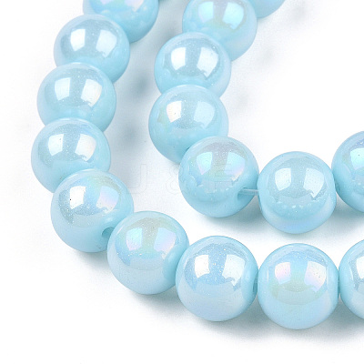 Electroplate Opaque Glass Beads Strands GLAA-T032-P6mm-AB10-1