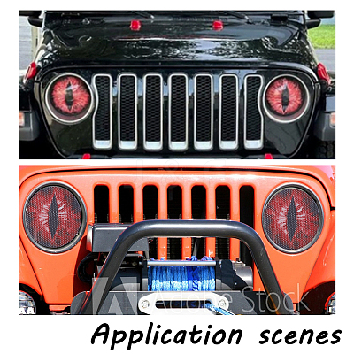 4 Pairs 2 Styles Eye PVC Headlight Car Sticker AJEW-HY0002-38D-1