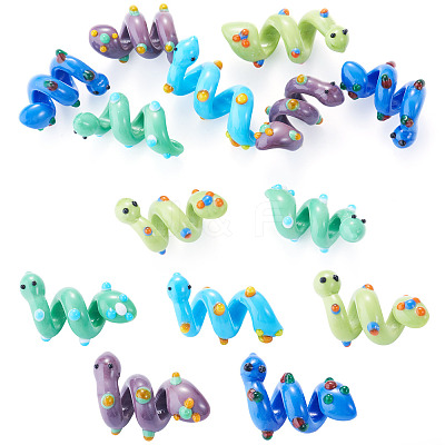10Pcs 5 Colors Handmade Lampwork Enamel Beads LAMP-TA0002-48A-1