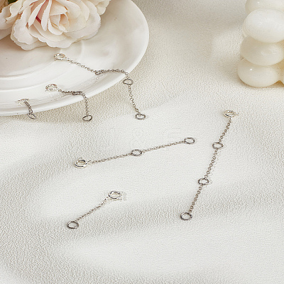 6Pcs 3 Styles Brass Cable Chain Chain Extender FIND-LP0003-51P-1