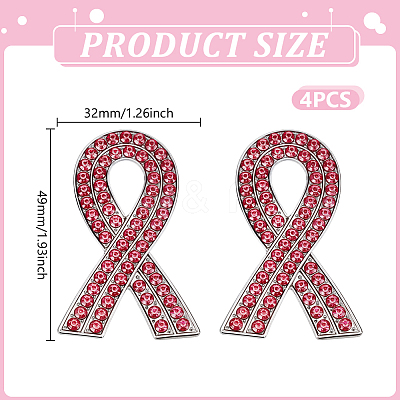 4Pcs Awareness Ribbon Rhinestone Pins JEWB-GO0001-22-1
