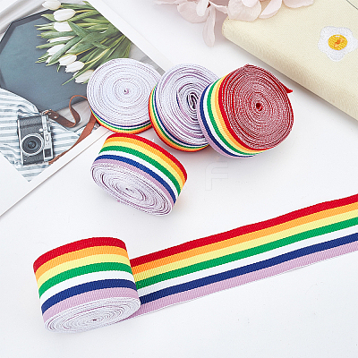Stripe Double Face Rainbow Ribbon OCOR-FG0001-06-1