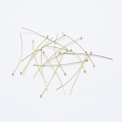 Brass Ball Head Pins KK-G331-10-0.6x35-NF-1