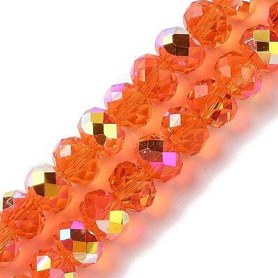 AB Color Plated Transparent Electroplate Beads Strands EGLA-H104-06A-1