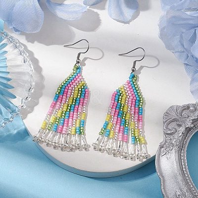 Boho 304 Stainless Steel with Glass Dangle Stud Earring EJEW-MZ00178-1