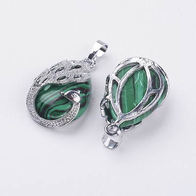 Synthetic Malachite Pendants X-G-E442-04B-1