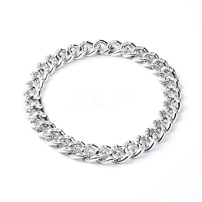 CCB Plastic Rhinestone Curb Chain Necklaces NJEW-JN03560-1