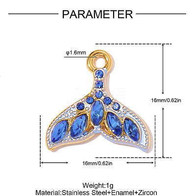 304 Stainless Steel Enamel Pendants STAS-OY011-85G-1