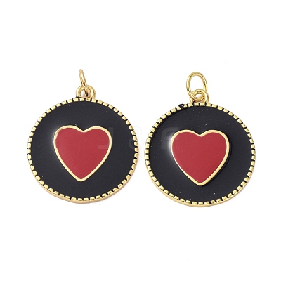 Brass Enamel Pendants KK-C223-19G-01-1