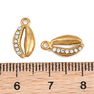 304 Stainless Steel with Crystal Rhinestone Charms RB-CBABFDA-11E-G-1