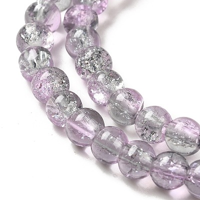 Spray Painted Crackle Glass Beads Strands X-CCG-Q002-6mm-02-1