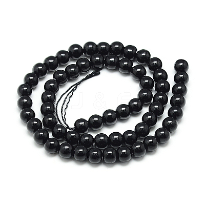 Natural Black Tourmaline Beads Strands X-G-S150-30-6mm-1