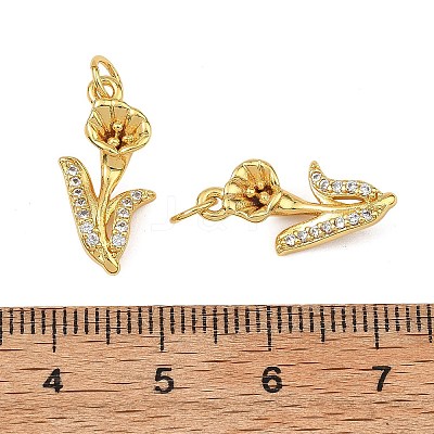 Brass Micro Pave Clear Cubic Zirconia Pendants KK-F941-35B-G-1