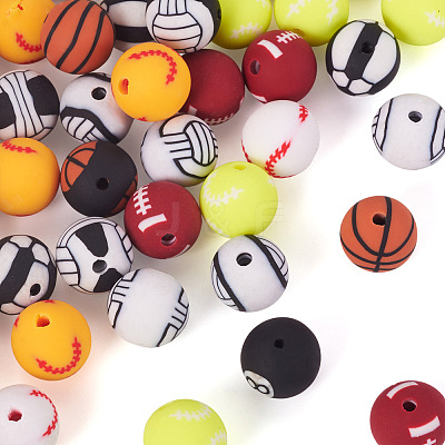 Handmade 8 Ball Polymer Clay Beads CLAY-TA0001-84B-1