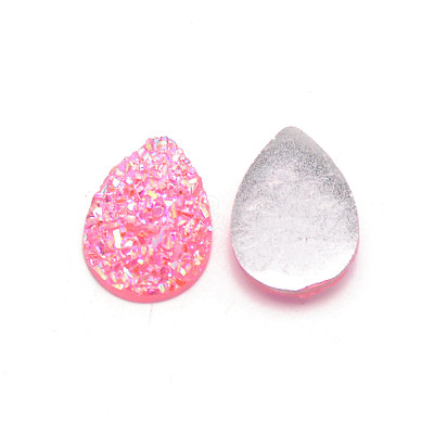 Druzy Resin Cabochons RESI-WH0026-01C-1