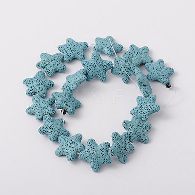 Star Synthetic Lava Rock Beads Strands G-N0099-14-1