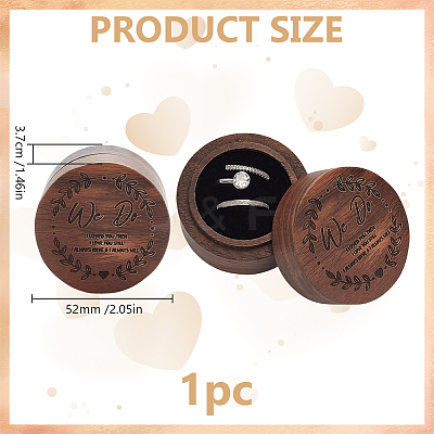 Wooden Rings Storage Gift Boxes CON-WH0109-003-1