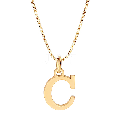 1pc 304 Stainless Steel Letter Pendant Necklaces NJEW-LP0001-38C-G-1