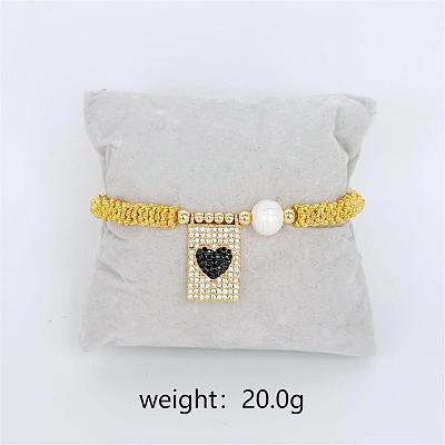 Bohemian Style Brass Rectangle Charm Bracelets FS-WG04134-07-1