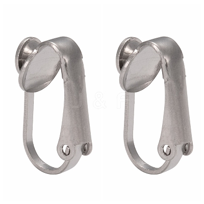 Tarnish Resistant 304 Stainless Steel Clip-on Earring Findings STAS-G081-63P-1