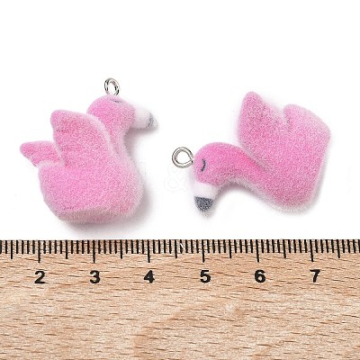 Flocking Opaque Resin Pendants RESI-F064-A19-1